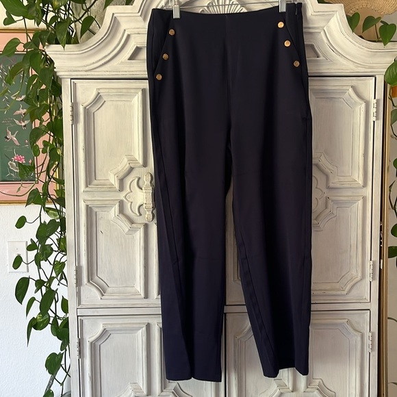 NWOT Navy Blue High Waisted Double Breast Sailor Trousers size 1X - Picture 3 of 10
